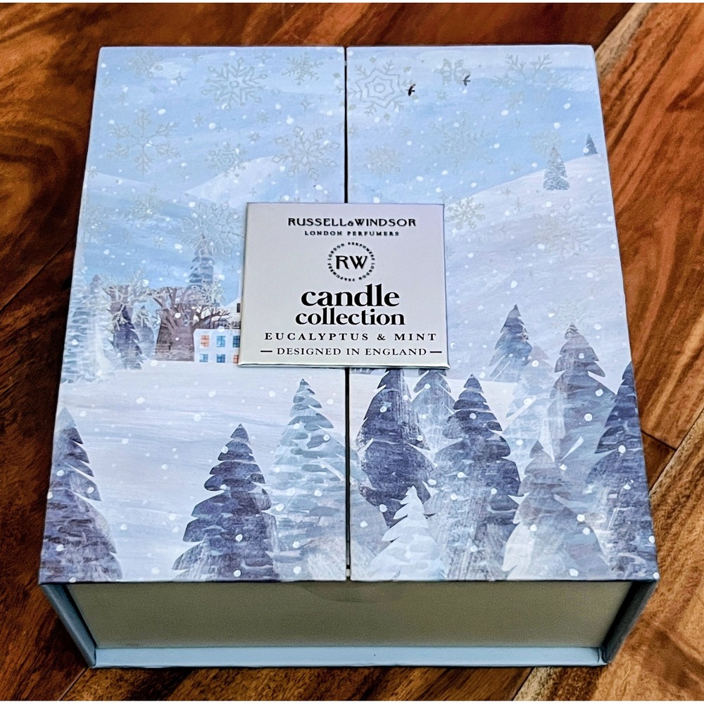 Russell & Windsor Eucalyptus & Mint Candle and Bubble Bath Gift Set NEW